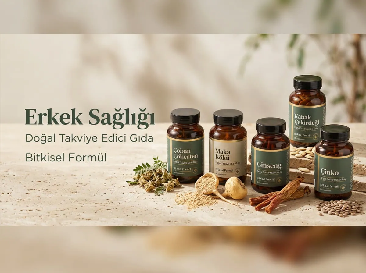 Erkek sağlığı için bitkisel formül — kabak çekirdeği, maca, çinko
