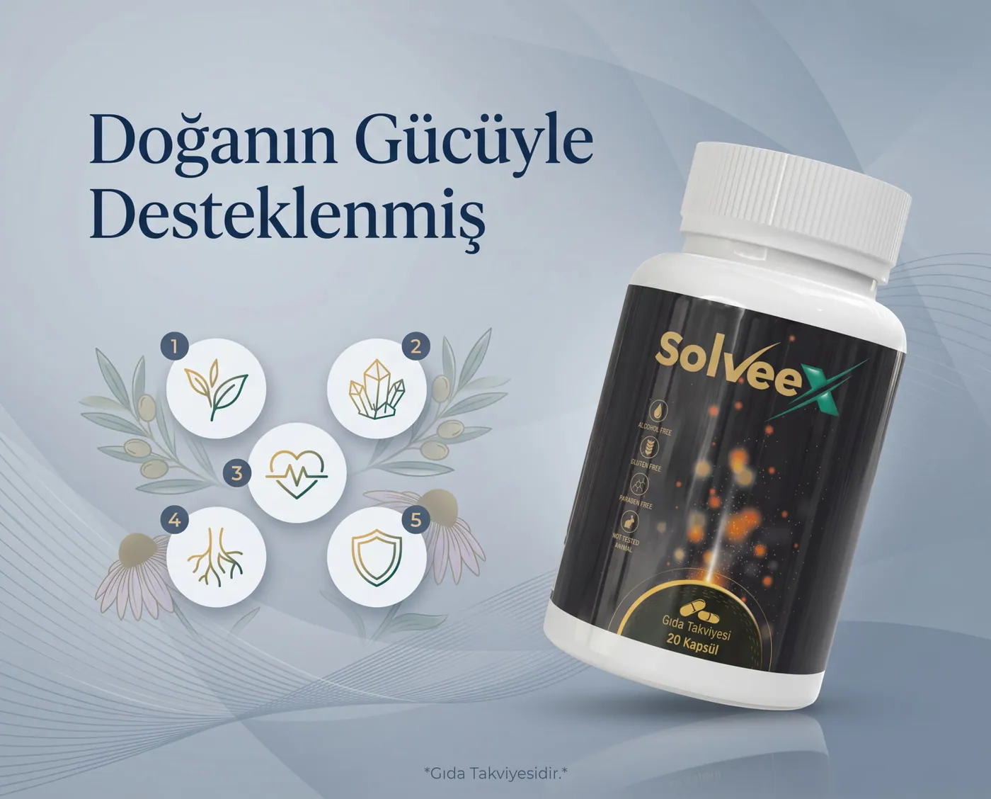Solveex şişesi — doğanın gücüyle desteklenmiş formül